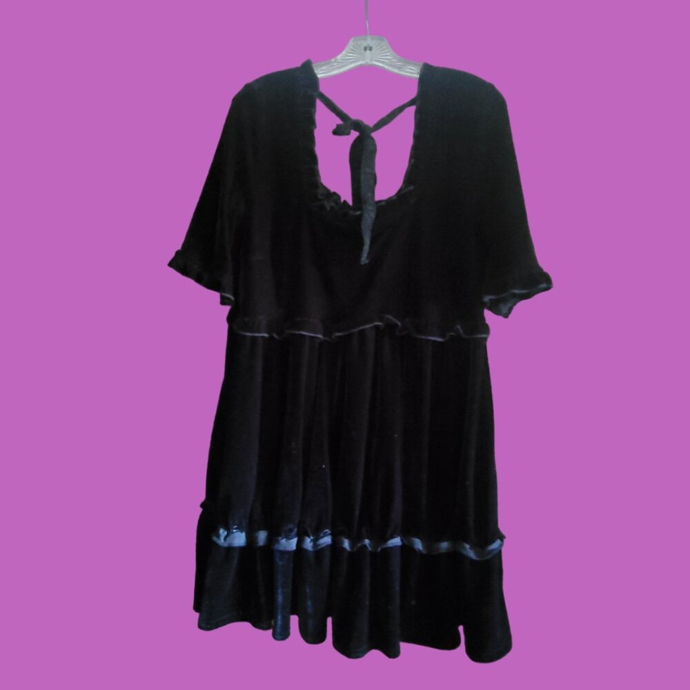 KILLSTAR PRUDENCE BLACK VELVET DRESS SIZE XXL - Picture 4 of 7